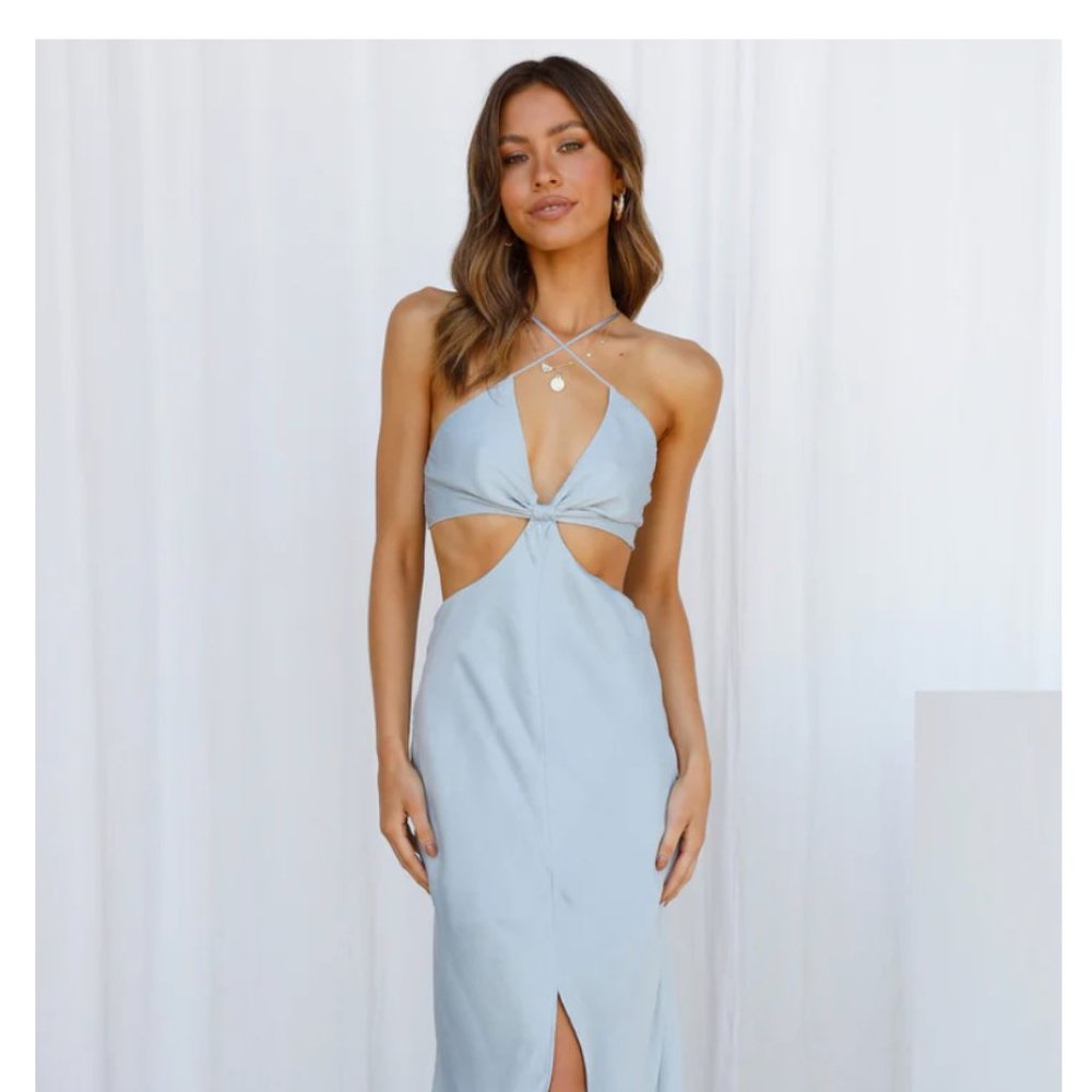 Hello Molly Midi Blue Dress (XS - NWT)